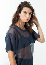 Load image into Gallery viewer, Mesh Over Tee in Navy
