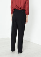 Load image into Gallery viewer, Pleated Waistband Trouser in Black
